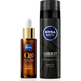 Ohbe Express Men Erkek Tıraş Jeli Deep Dimension 200ML ve Q10 Kırışıklık Karşıtı Çift Etkili Cilt Serumu 30ML - Option-1