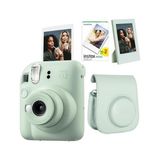 Ohbe Express Mini 12 Yeşil Fotoğraf Makinesi-20'li Film-Çerçeve ve Deri Kılıf Seti - Açık Bej