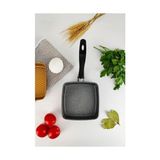 Ohbe Express Mini Granit Sos Tavası, Uzak Doğu Omlet ve Sos Hazırlama Tavası, Yapışmaz ve Dayanıklı Yüzeyli Şık Pişirme Tavası (Kare) - Option-1 - --
