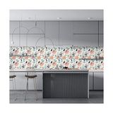Ohbe Express Mutfak Tezgah Arası Folyo Kaplama Folyosu Renkli Çiçek 5. Model 60 x 400 - 01 - Beyaz - Option-1