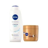 Ohbe Express Nemlendirici El ve Vücut Bakım Kremi Cocoa Butter 400 Ml,48 Saat Nemlendirici,kakao Yağı,e Vitamini,kakao Kokusu + Creme Soft Kremsi Dokunuş Banyo ve Duş Jeli 750 ml - Option-1