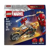 Ohbe Express Örümcek Adam, Ghost Rider Motosikletine Karşı 76335-6 Yaş ve Üzeri Çocuklar Için Örümcek Adam ve Iskelet Ghost Rider Minifigürleri Içeren Oyuncak Yapım Seti, Hediye Fikri (72 Parça) - 0 - Siyah