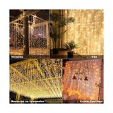 Ohbe Express Perde LED Işık 8 Fonksiyonlu Sarı Işıklı Dekoratif Aydınlatma Düğün Nişan ve Parti Süslemesi Balkon Dekorasyonu Fişli Eklenerek Uzatılabilir (3x3 Metre) - 1 m - 00 Beyaz