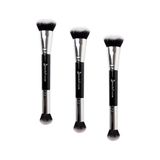 Ohbe Express Professional Çift Taraflı Makyaj Fırçası (Açılı Fondöten & Kapatıcı) - 494 (3 Paketi) - Option-1