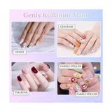 Ohbe Express Rıvano 12 Renk Oje Sanatı Kalemi Seti, Su Bazlı Hızlı Kuruyan Tırnak Art Kalemi, Çocuklar ve Yetişkinler Için Kolay Tırnak Boyama ve Nail Art Tasarım Seti - Option-1