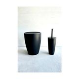 Ohbe Express Saf Plastik Banyo Seti 2 Peices'ten (Sepet 7,5 Litre, Tutuculu Tuvalet Fırçası). Banyo ve Mutfak Temizliği Için (Siyah) - Option-1