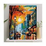 Ohbe Express Sayılarla Boyama Tuval Seti Fırça Boya Dahil (Çıtalı) 40X50 cm - Cadde - 001-Renkli