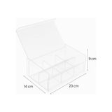 Ohbe Express Şeffaf Kapaklı 6 Bölmeli Organizer Kutusu – Çay, Takı, Baharat, Aksesuar ve Küçük Eşyalar Için Düzenleyici Kutusu – 23×14×9 cm - Option-1