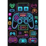 Ohbe Express Space Şönil Oyuncu Odası Halısı Kaymaz Pamuk Tabanlı Yıkanabilir Antibakteriyel Gamer, Gaming Halısı 100X150 - 374-Yeşil