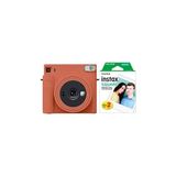 Ohbe Express Sq1 Terracotta Turuncu Fotoğraf Makinesi+Askı+Pil+20'li Film - Açık Bej