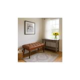 Ohbe Express Taba Deri Kapitone Bank Bench Oturma Pufu | Modern Salon Antre Puf Önü Koltuk 90 * 45 - -50 C