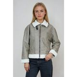 Ohepmoda Içi Kürklü Kadın Napa Mont - Sütlü Kahve