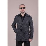 Ohepmoda Slim Fit Kemerli Erkek Trençkot - XL - Siyah
