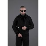 Ohepmoda Torba Cepli Ribanalı Erkek Kaşe Kaban Mont - 2XL - Siyah