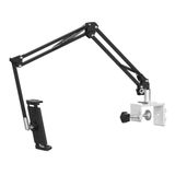 OHITEC Ağır Hizmet Tipi Telefon/Tablet Metal Tutucu Evrensel Mobil Cep Akıllı Telefon Montaj Tembel Braket 360° Döndürme Gooseneck Kelepçe Standı Esnek Uzun Kol (Siyah, 3 Bölümlü)