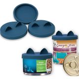 OHMO Kedi maması konserve kapağı, hayvan maması için kutular için silikon kapak (70 – 85 g), BPA içermez, koyu mavi, 3'lü set