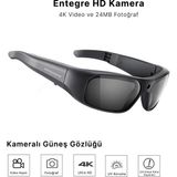 Oho Sunshine 628 4K Ultra Hd Kameralı Akıllı Güneş Gözlüğü - 128GB Hafıza, TR90 Esnek Çerçeve, Uv Korumalı - Siyah