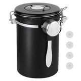 Ohtomber Kahve Kutusu Saklama Kabı - 22 oz Paslanmaz Çelik Hava Geçirmez Kahve Çekirdeği Saklama Zemini Konteyner Tarih İzleyici ve Ölçüm Kepçesi, Tahıl, Şeker, Çay için Mutfak Gıda Kabı Kavanozu