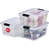 Ohyama, 3'lü Set Istiflenebilir Saklama Kutusu, Klik Kilitli – New Top Box Ntb-15 – Plastik, Ş