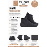 OIL COMPANY Bambu Kumaş Karışımlı Unisex Termal Patik Çorap, Antrasit, 43-46 Beden