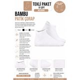 Oil Company Bambu Patik Çorap OCS006 (BEYAZ, 39-42)