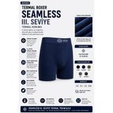 OIL COMPANY Erkek Termal Boxer, Hafif Nefes Alabilen Rahat Kumaş, Isı Korumalı, Lacivert, L/XL