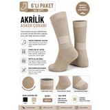 Oil Company Nefes Alabilen Kumaş Unisex Kum Termal Çorap, 6'lı Set, 40-44 Beden