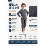 Oil Company Unisex Antrasit Termal Çocuk Içlik Takım - 9 - 10 Yaş
