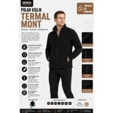 OIL COMPANY Unisex Siyah Rüzgar Geçirmez Termal Polar Mont, S Beden