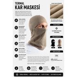 OIL COMPANY Unisex Termal Kar Maskesi, Kum, Rüzgar Geçirmez, Terletmez