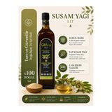 OILIVA GIDA SAN. VE DIŞ TİC. LTD. ŞTİ. %100 Doğal Saf Soğuk Sıkım Susam Yağı 1 L Sağlıklı Cam Şişe