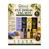 OILIVA GIDA SAN. VE DIŞ TİC. LTD. ŞTİ. OILIVA Soğuk Sıkım 4'lü Bakım Seti 50 ml – Çörek Otu, Susam, Keten Tohumu, Badem Yağı