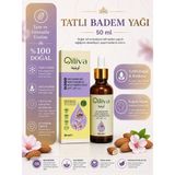 Oiliva Tatlı Badem Yağı 50 ml Cam Şişe %100 Saf Doğal Katkısız Soğuk Sıkım