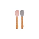 Oioi 2'li 9 Ay+ Pinky - Powder Grey Bambu Saplı Mama Kaşığı