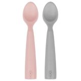 Oioi 2'li Nam Nam Silikon Mama Kaşığı Pink/powder Grey 6 Ay+ İçin Yumuşak ve Hassas Kullanım 1140017
