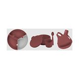 OiOi 5 Parça Puzzle Beslenme Seti Velvet Rose/powder Grey - Bordo