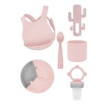 OiOi 6'lı Karışık Renkli Mama Seti, Pembe