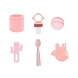 Oioi 6'lı Set Bardak Pembe, Püre Pembe, Tabak Pembe, Kaktüs Pembe, Kaşık Pembe, Önlük Pembe