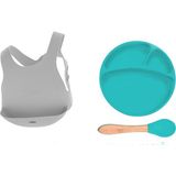 Oioi Aqua Green Blw Set Silikon 3'lü Beslenme Seti