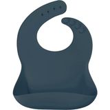Oioi Basics Deep Blue Silikon Mama Önlüğü Gıda Sınıfı Yumuşak Malzeme ile Standart Beden