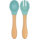 OiOi BASICS Mama Kaşığı + Çatal - Aqua Green