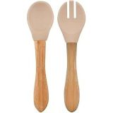 OiOi BASICS Mama Kaşığı + Çatal - Bubble Beige
