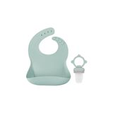 OiOi Bebek Mama Önlüğü, River Green, Standart Beden, Su Geçirmez Püre Malzeme