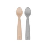 Oioi Bubble Beige – Powder Grey Nam Nam 2’li Silikon Mama Kaşığı