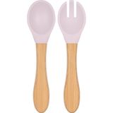 Oioi Ergonomik Tasarımlı Mama Kaşığı ve Çatal Seti 9 Ay+ Silikon ve Bambu ile Kolay Temizlenebilir