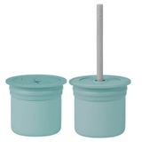 Oioi Ham Hüp Aqua Green - Powder Grey Silikon Pipetli Bardak