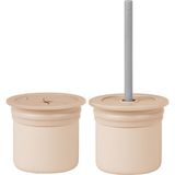 Oioi Ham+Hup Pipetli Silikon Bardak Seti Bubble Beige / Powder Grey