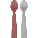 Oioi Nam Nam 2'li Silikon Mama Kaşığı Velvet Rose-Powder Grey - Çok Renkli