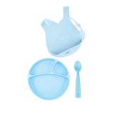 OiOi Porsiyon Mineral Blue, Mama Önlüğü ve Nam Nam Kaşık Seti