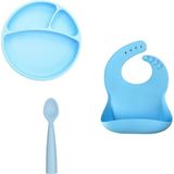 Oioi Porsiyon Set Mineral Blue(Tabak+Basic Önlük+Nam Nam) - Renkli